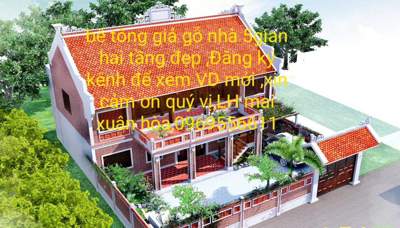 mẫu nhà bê tông giả gỗ